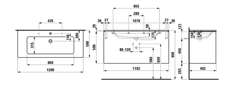Laufen - Pro S - Mosdószekrény - H8649632601041 – 2. kép