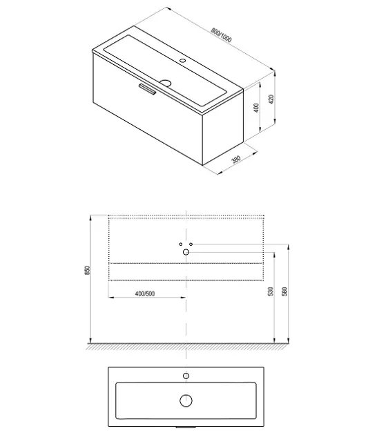 Ravak - Clear II - Mosdószekrény - X000001642 – 2. kép