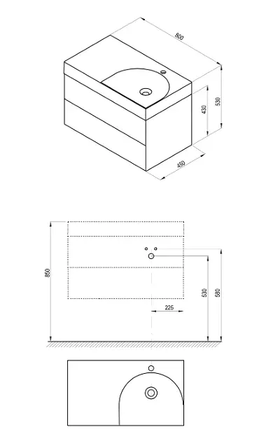 Ravak - Lite - Mosdószekrény - X000001873 – 2. kép