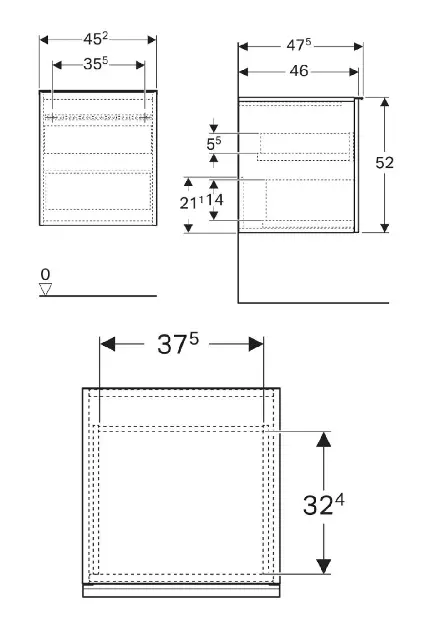 Geberit - Acanto - Oldalszekrény - 503.010.01.2 – 2. kép