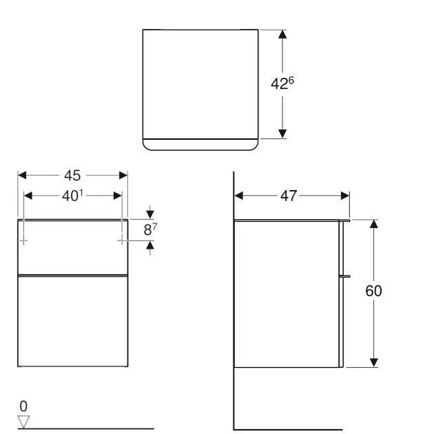 Geberit - Smyle Square - Oldalszekrény - 500.357.JK.1 – 2. kép