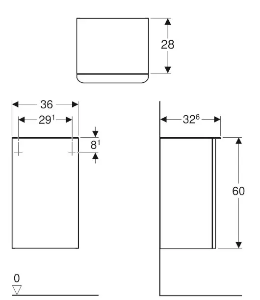 Geberit - Smyle Square - Oldalszekrény - 500.360.JL.1 – 2. kép