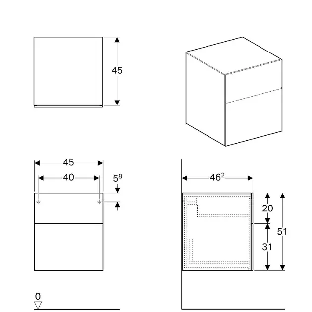 Geberit - Xeno 2 - Oldalszekrény - 500.504.01.1 – 2. kép