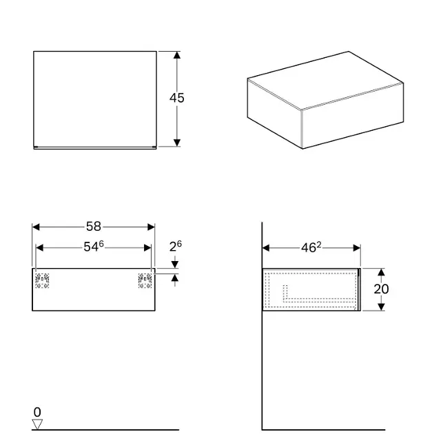 Geberit - Xeno 2 - Oldalszekrény - 500.507.00.1 – 2. kép