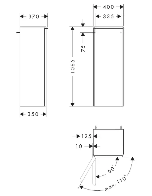 Hansgrohe - Xelu Q - Oldalszekrény - 54129000 – 2. kép