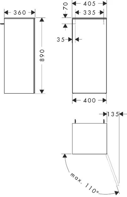 Hansgrohe - Xevolos E - Oldalszekrény - 54215660 – 2. kép