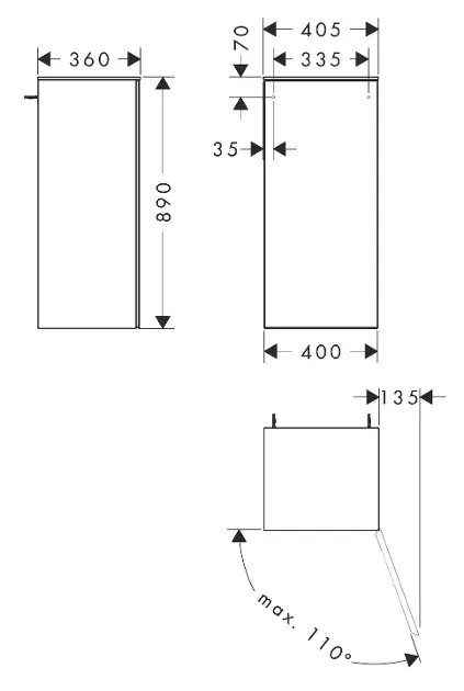 Hansgrohe - Xevolos E - Oldalszekrény - 54217770 – 2. kép
