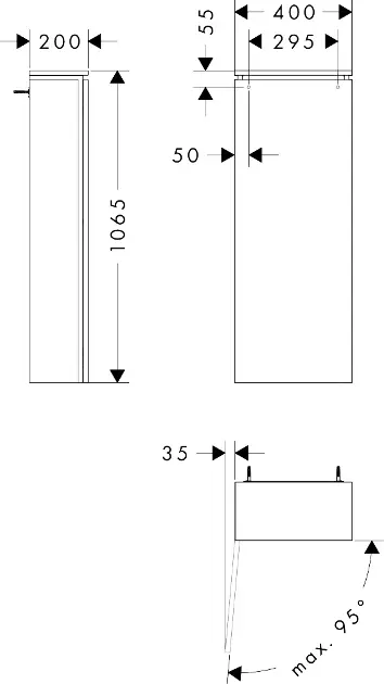 Hansgrohe - Xilesa E - Oldalszekrény - 54281700 – 2. kép