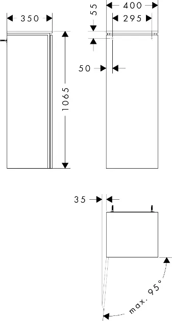 Hansgrohe - Xilesa E - Oldalszekrény - 54283760 – 2. kép