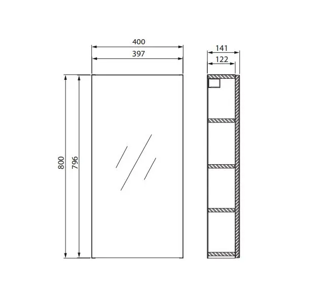 Cersanit - City - Tükrös szekrény - S584-022-DSM – 2. kép