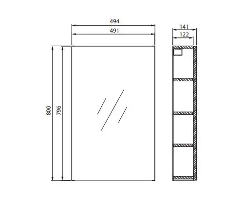 Cersanit - City - Tükrös szekrény - S584-023-DSM – 2. kép