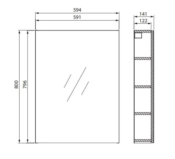 Cersanit - City - Tükrös szekrény - S584-024-DSM – 2. kép