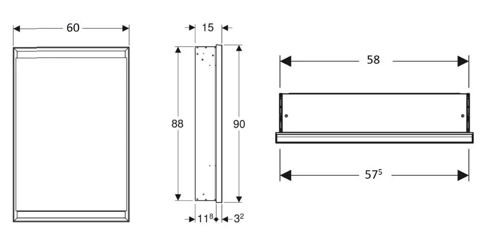 Geberit - ONE - Tükrös szekrény - 505.800.00.1 – 2. kép