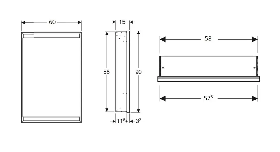 Geberit - ONE - Tükrös szekrény - 505.800.00.7 – 2. kép