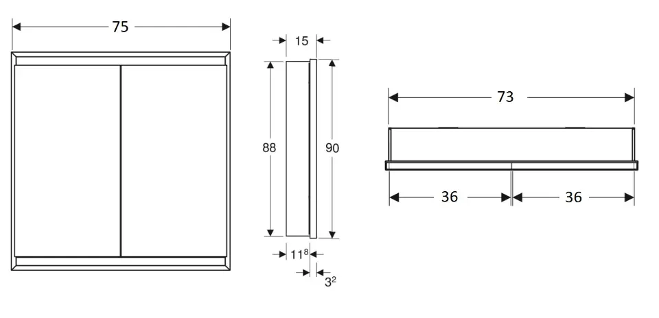 Geberit - ONE - Tükrös szekrény - 505.802.00.2 – 2. kép
