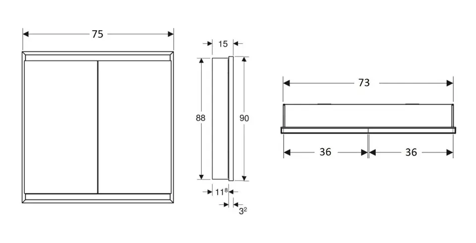 Geberit - ONE - Tükrös szekrény - 505.802.00.7 – 2. kép