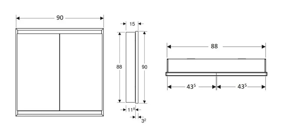 Geberit - ONE - Tükrös szekrény - 505.803.00.7 – 2. kép