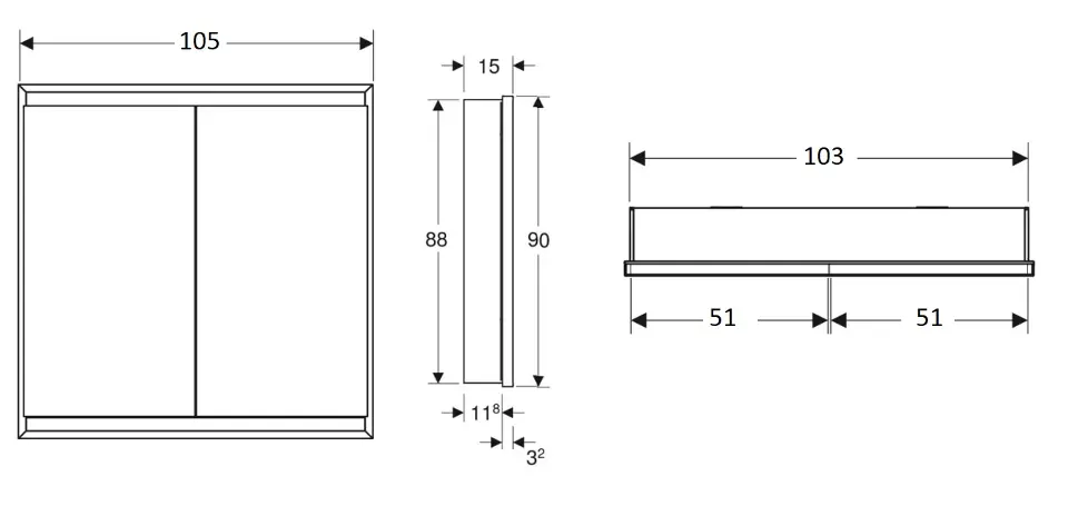 Geberit - ONE - Tükrös szekrény - 505.804.00.2 – 2. kép