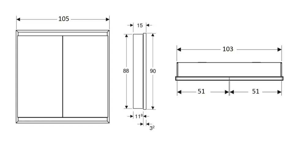 Geberit - ONE - Tükrös szekrény - 505.804.00.7 – 2. kép
