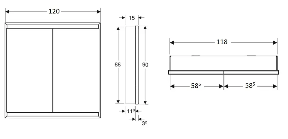 Geberit - ONE - Tükrös szekrény - 505.805.00.1 – 2. kép