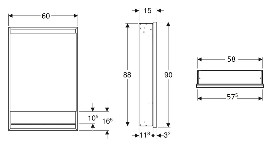 Geberit - ONE - Tükrös szekrény - 505.820.00.2 – 2. kép