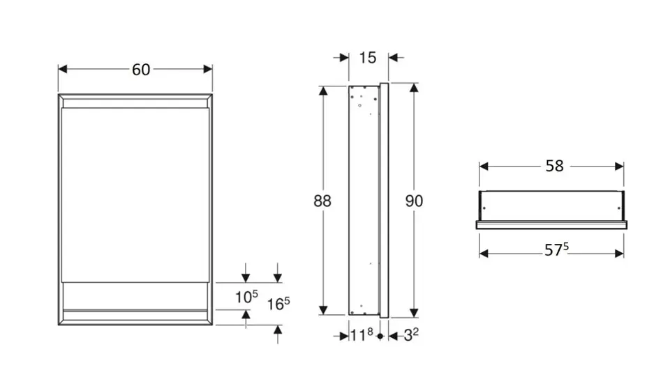 Geberit - ONE - Tükrös szekrény - 505.821.00.7 – 2. kép