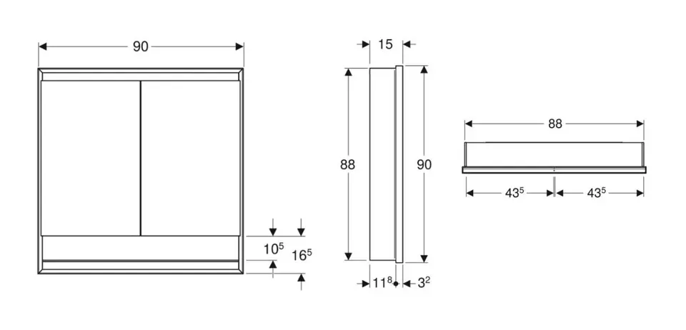 Geberit - ONE - Tükrös szekrény - 505.823.00.7 – 2. kép