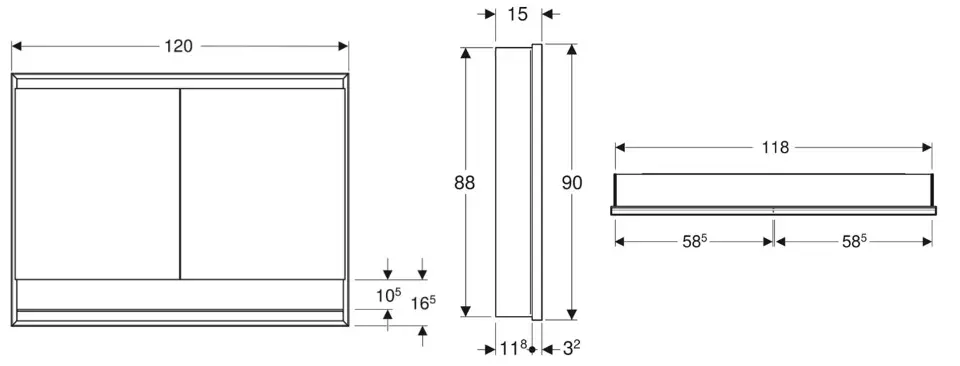 Geberit - ONE - Tükrös szekrény - 505.825.00.1 – 2. kép