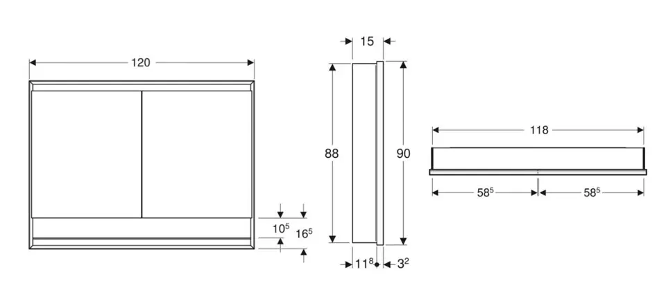 Geberit - ONE - Tükrös szekrény - 505.825.00.7 – 2. kép
