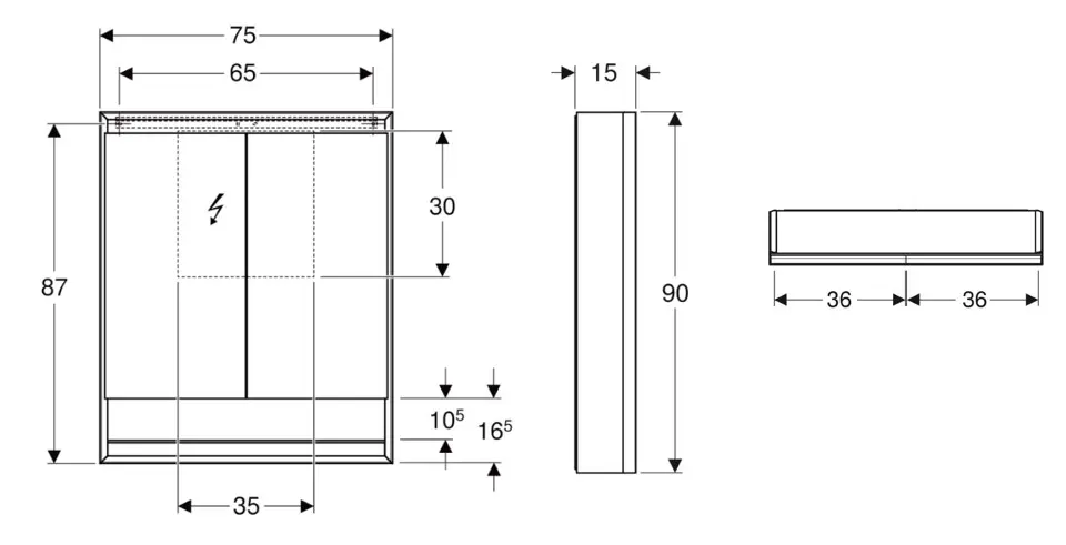 Geberit - ONE - Tükrös szekrény - 505.832.00.1 – 2. kép