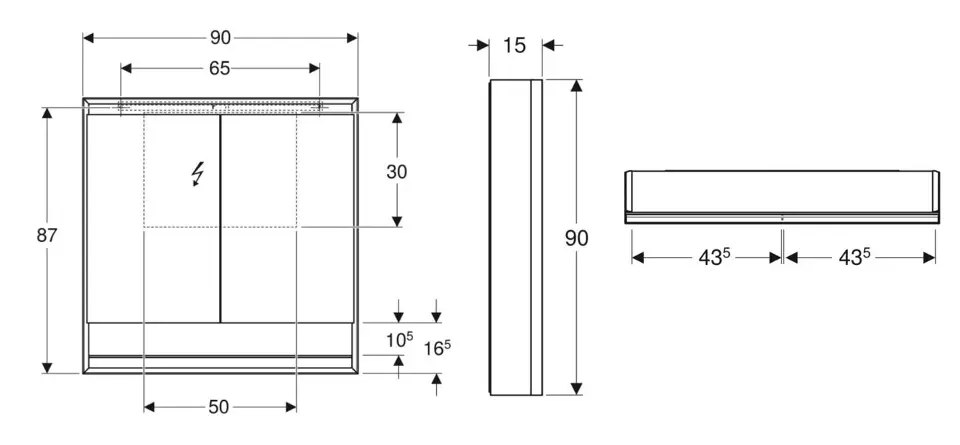 Geberit - ONE - Tükrös szekrény - 505.833.00.1 – 2. kép
