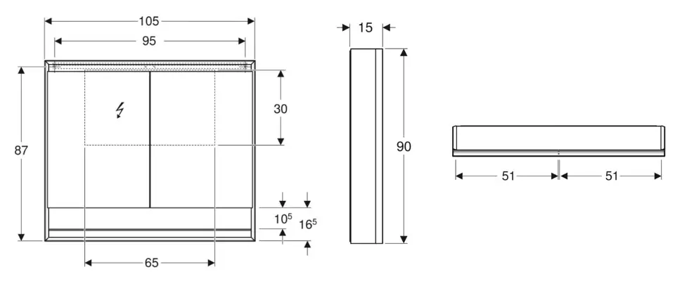 Geberit - ONE - Tükrös szekrény - 505.834.00.1 – 2. kép