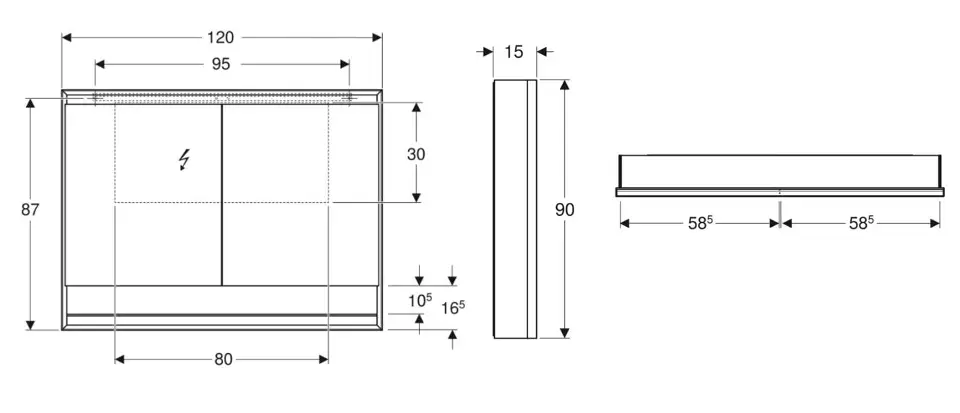 Geberit - ONE - Tükrös szekrény - 505.835.00.2 – 2. kép