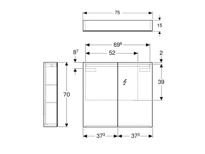 Geberit - Option - Tükrös szekrény - 500.205.00.1 – 2. kép