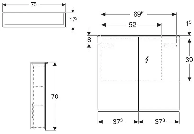 Geberit - Option - Tükrös szekrény - 500.206.00.1 – 2. kép