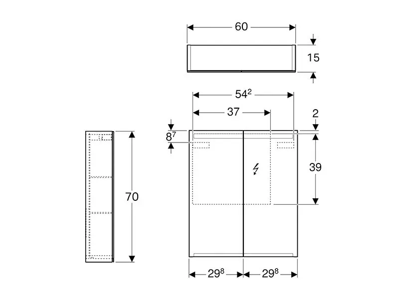 Geberit - Option - Tükrös szekrény - 500.582.00.1 – 2. kép