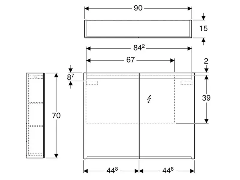 Geberit - Option - Tükrös szekrény - 500.583.00.1 – 2. kép