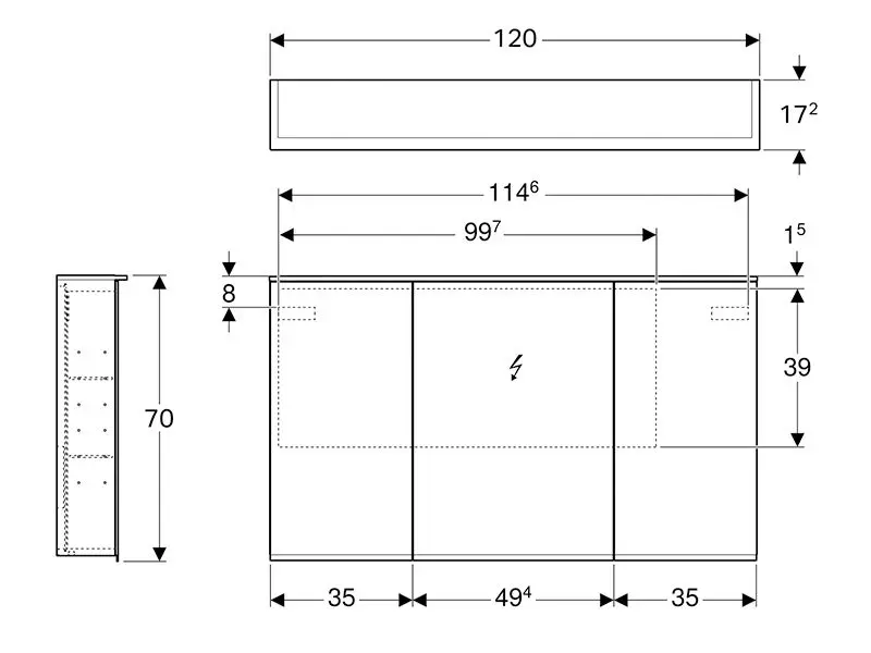 Geberit - Option - Tükrös szekrény - 500.592.00.1 – 2. kép