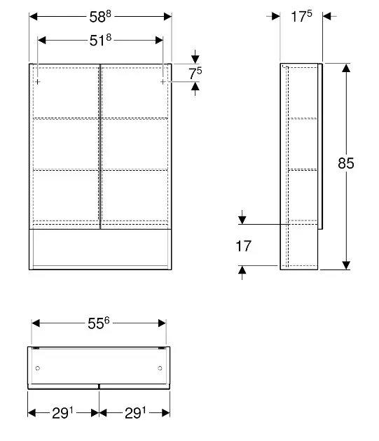 Geberit - Selnova Square - Tükrös szekrény - 501.266.00.1 – 2. kép