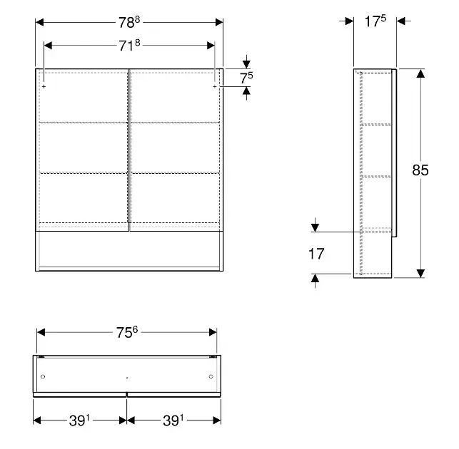 Geberit - Selnova Square - Tükrös szekrény - 501.269.00.1 – 2. kép