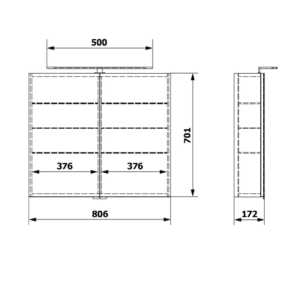Sapho - Riwa - Tükrös szekrény - RIW080-0030 – 2. kép