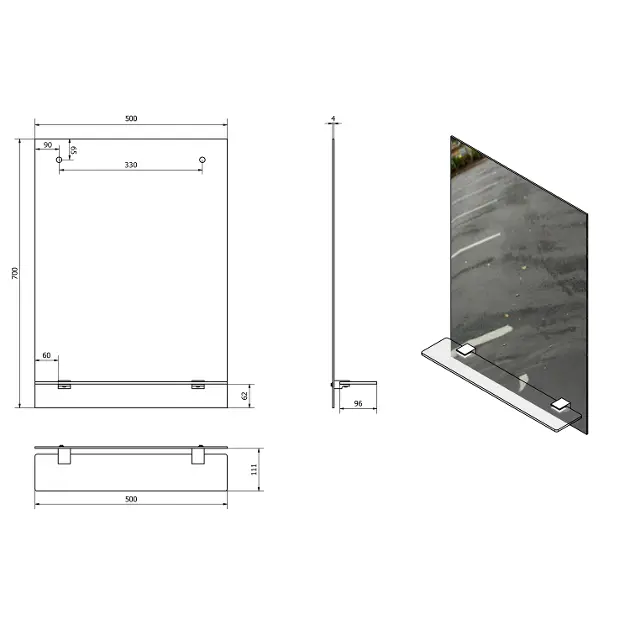 Aqualine - Strong - Tükör - 22429 – 2. kép