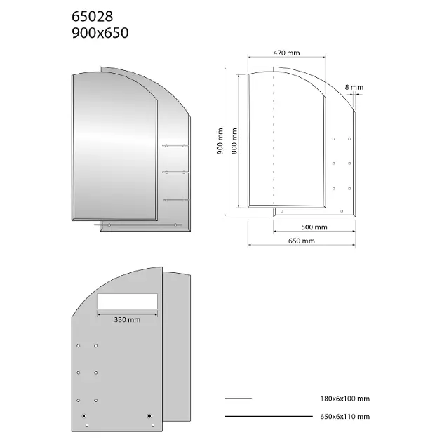 Aqualine - Wega - Tükör - 65028 – 2. kép