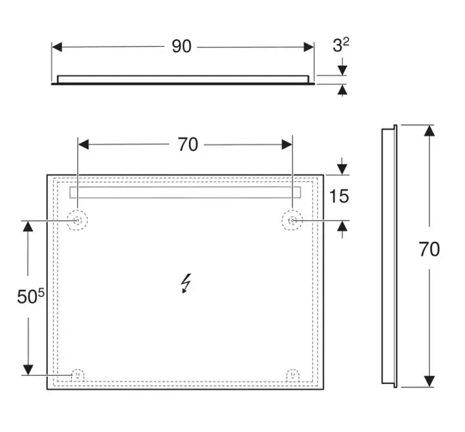 Geberit - Option - Tükör - 502.808.00.1 – 2. kép