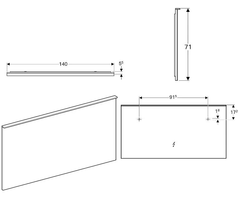 Geberit - Xeno 2 - Tükör - 500.203.00.1 – 2. kép