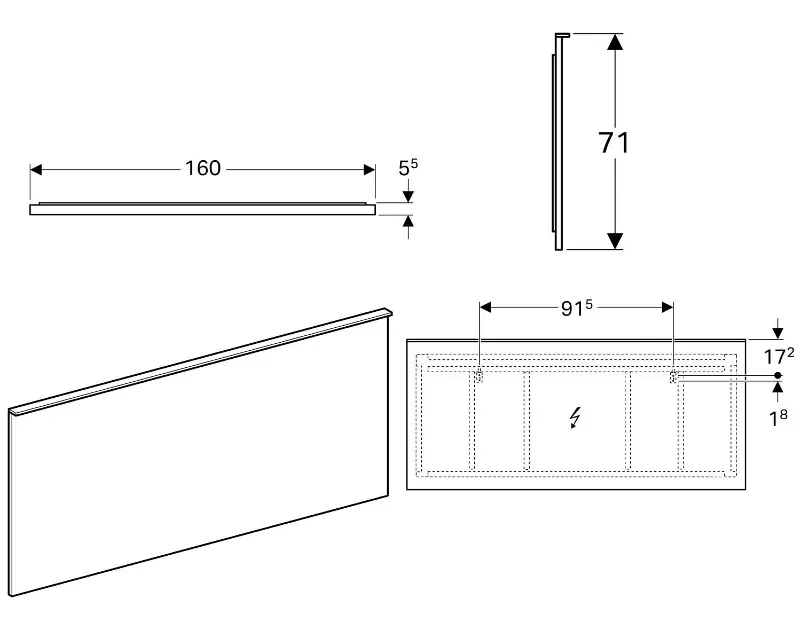 Geberit - Xeno 2 - Tükör - 500.204.00.1 – 2. kép