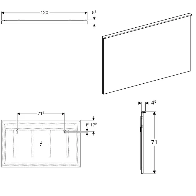 Geberit - Xeno 2 - Tükör - 500.519.00.1 – 2. kép