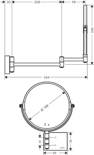 Hansgrohe - AddStoris - Tükör - 41791000 – 2. kép
