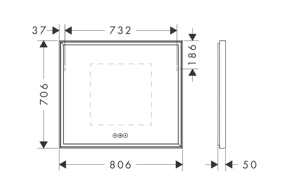 Hansgrohe - Xarita E - Tükör - 54987700 – 2. kép