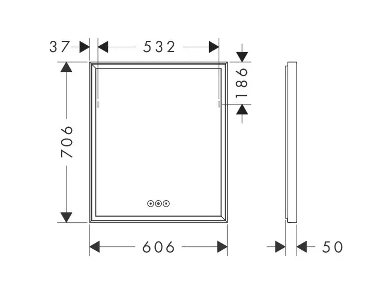 Hansgrohe - Xarita E - Tükör - 54988700 – 2. kép